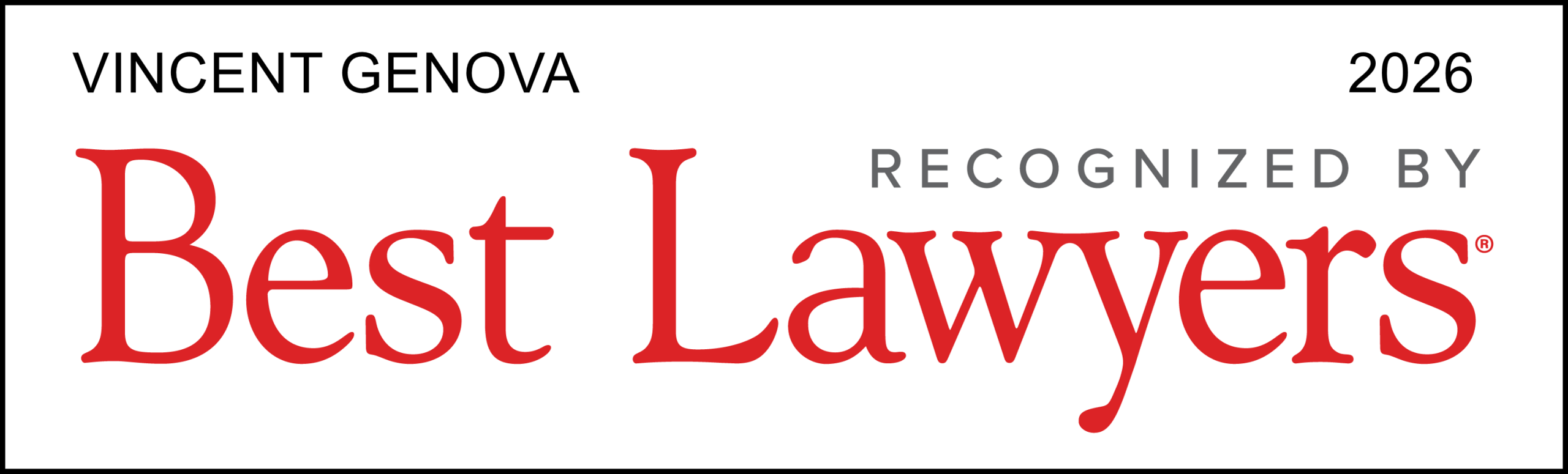 Best Lawyers 2026 – Vincent Genova